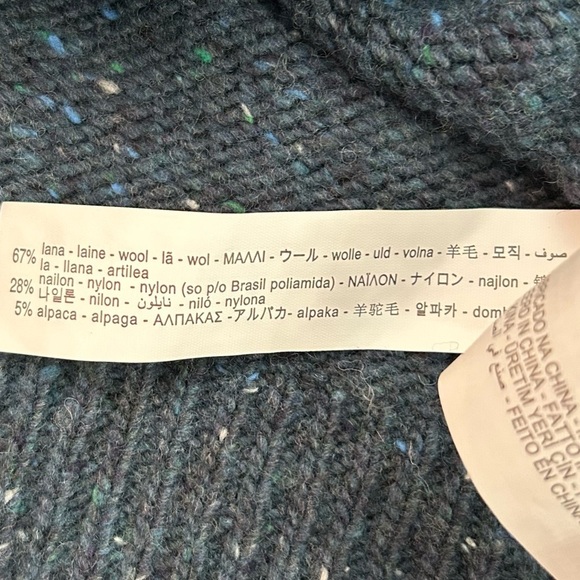 Zara Kid's Wool and Alpaca Blend, Marled Blue Cardigan Sweater, Size 11/12, NWT - Picture 10 of 12